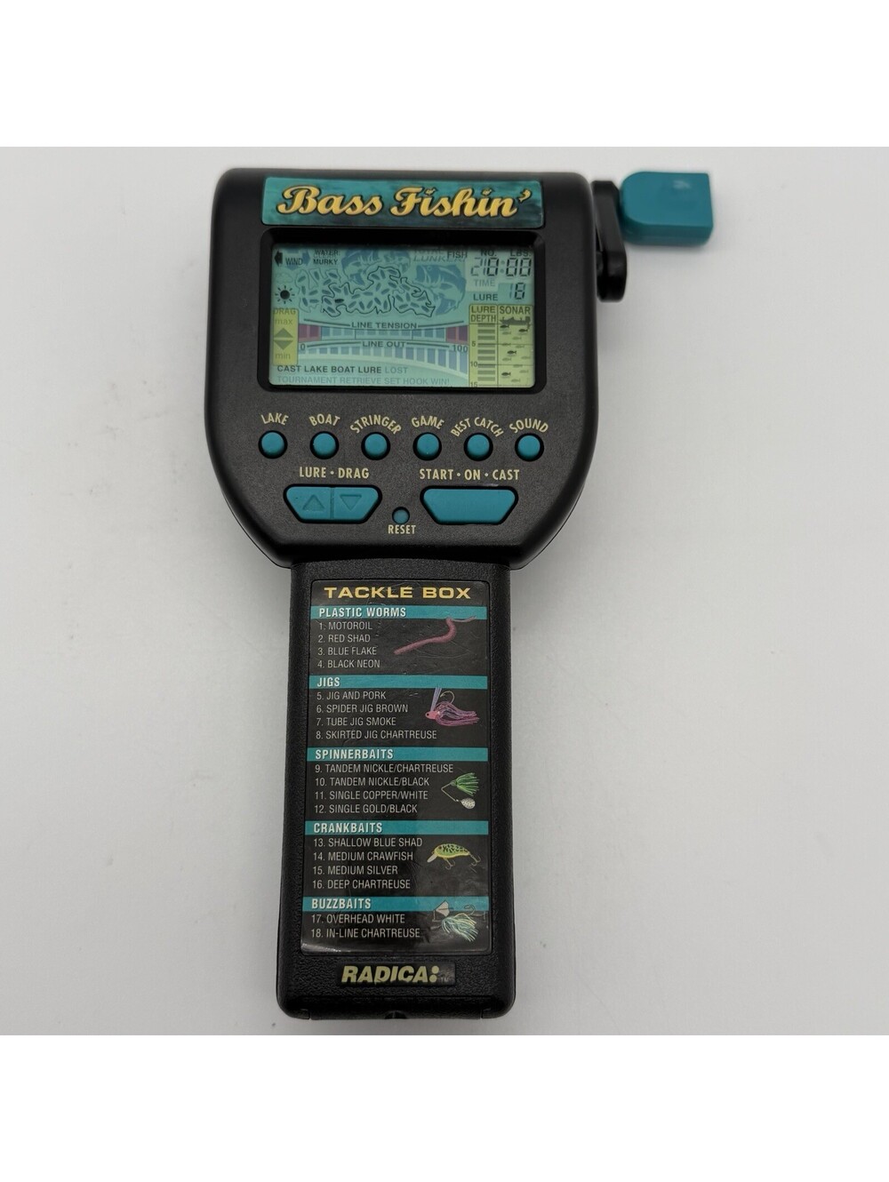 Vintage Radica Bass Fishin’ Handheld Electronic Game Model 3732 Tested Works